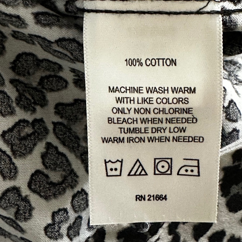 Foxcroft‎ Appleseed's Wrinkle Free Leopard Print Button Up Long Sleeve Shirt 18 - Picture 4 of 6